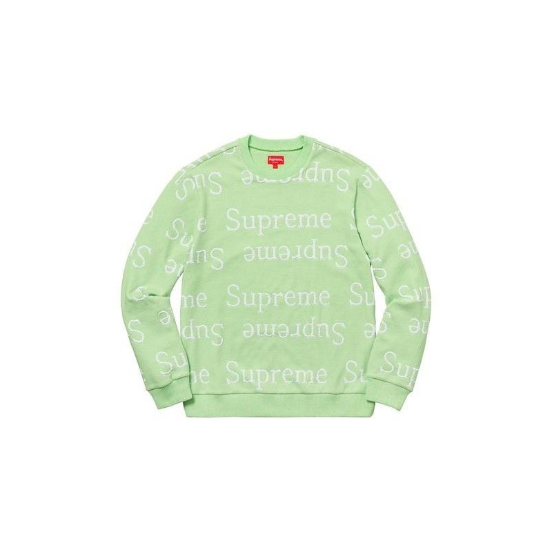 Supreme Jacquard Logo Crewneck | Grailed