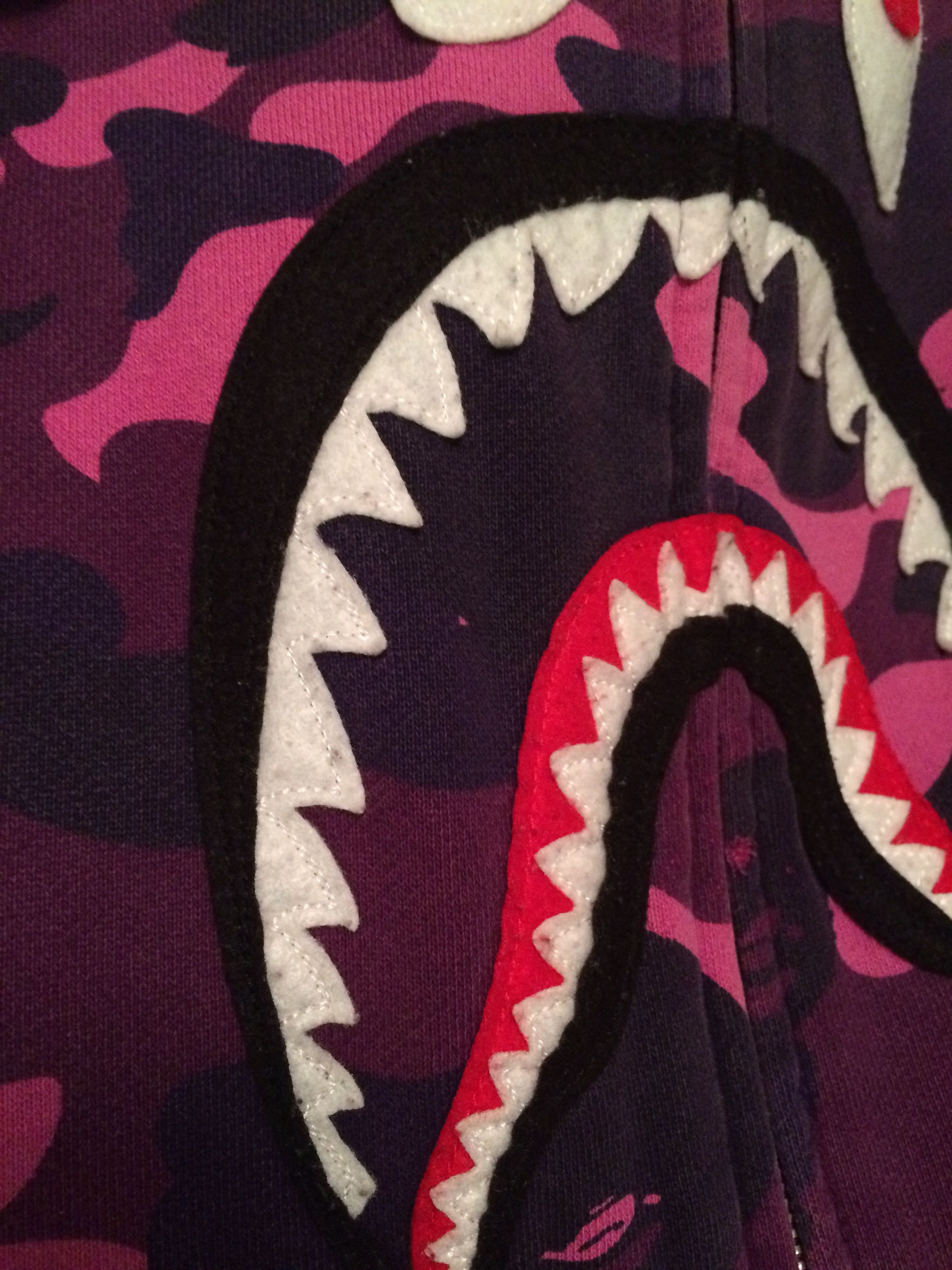 Bape Purple Camo Shark Hoodie Size US M / EU 48-50 / 2 - 7 Thumbnail