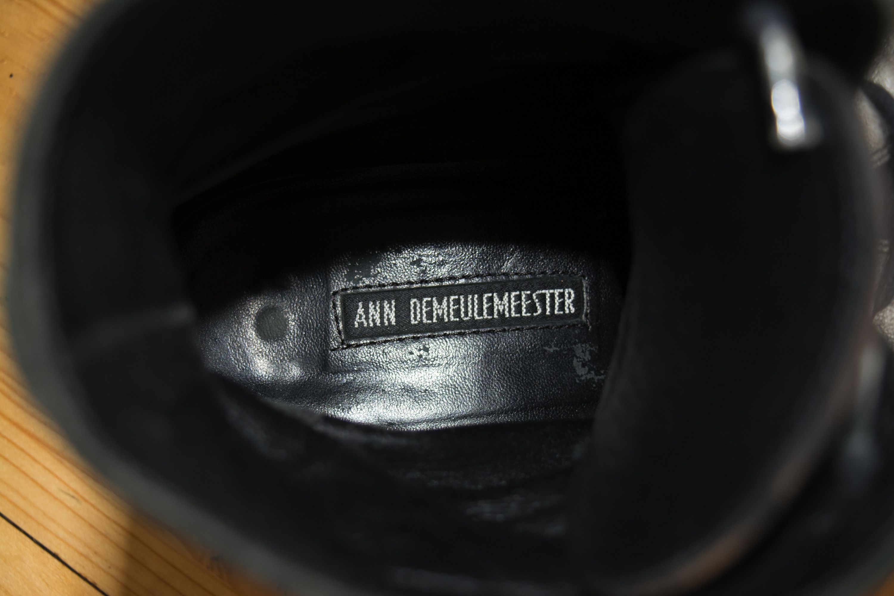 ANN DEMEULEMEESTER painted leather satchel