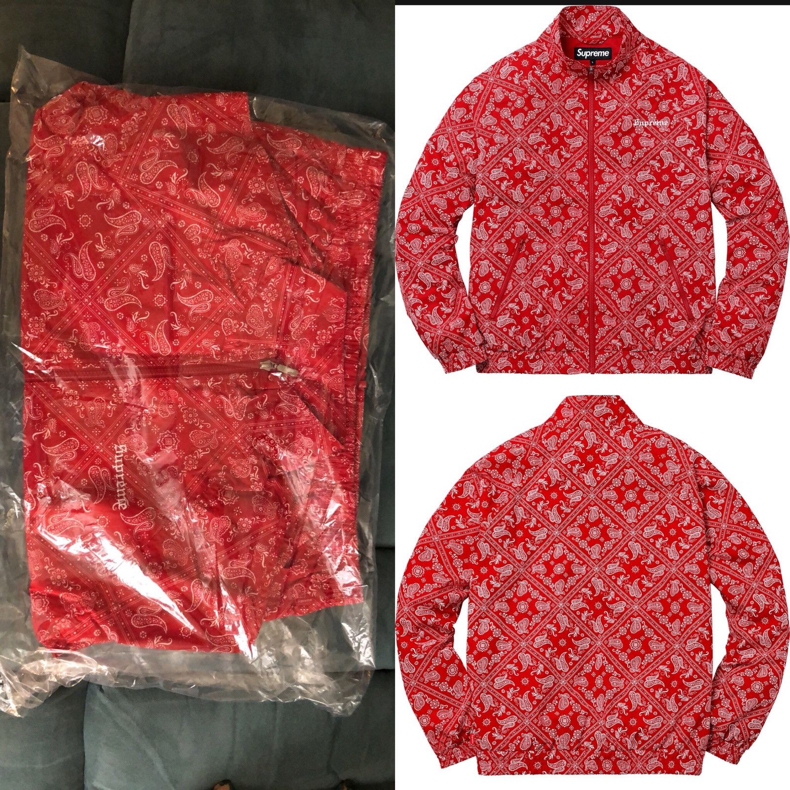 Supreme Bandana Track Jacket Red