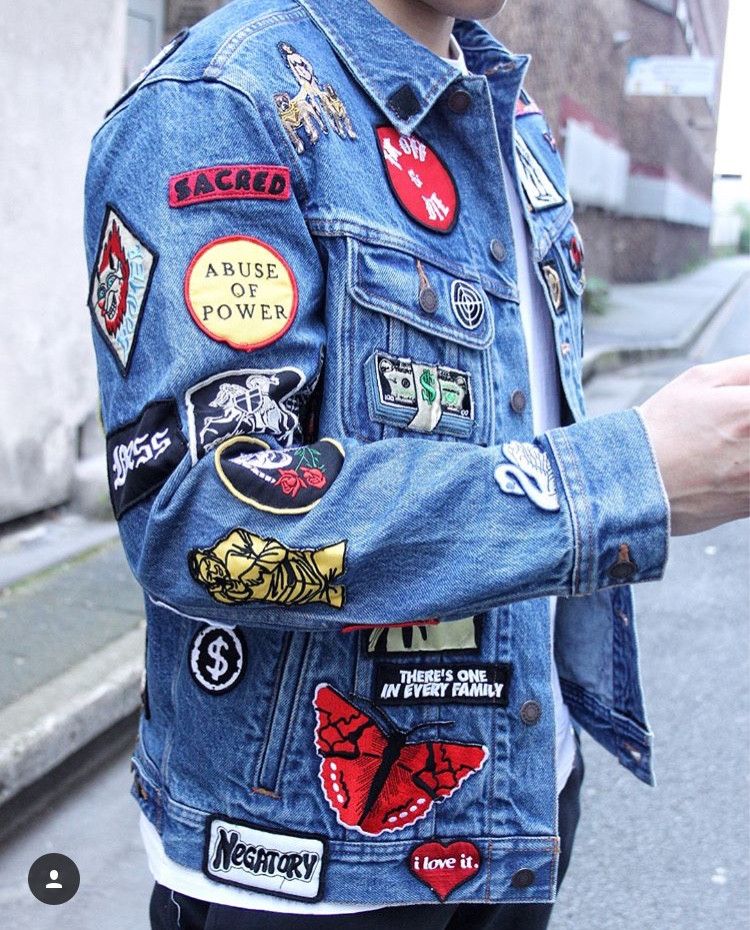 Supreme patches denim trucker jacket blue clearance