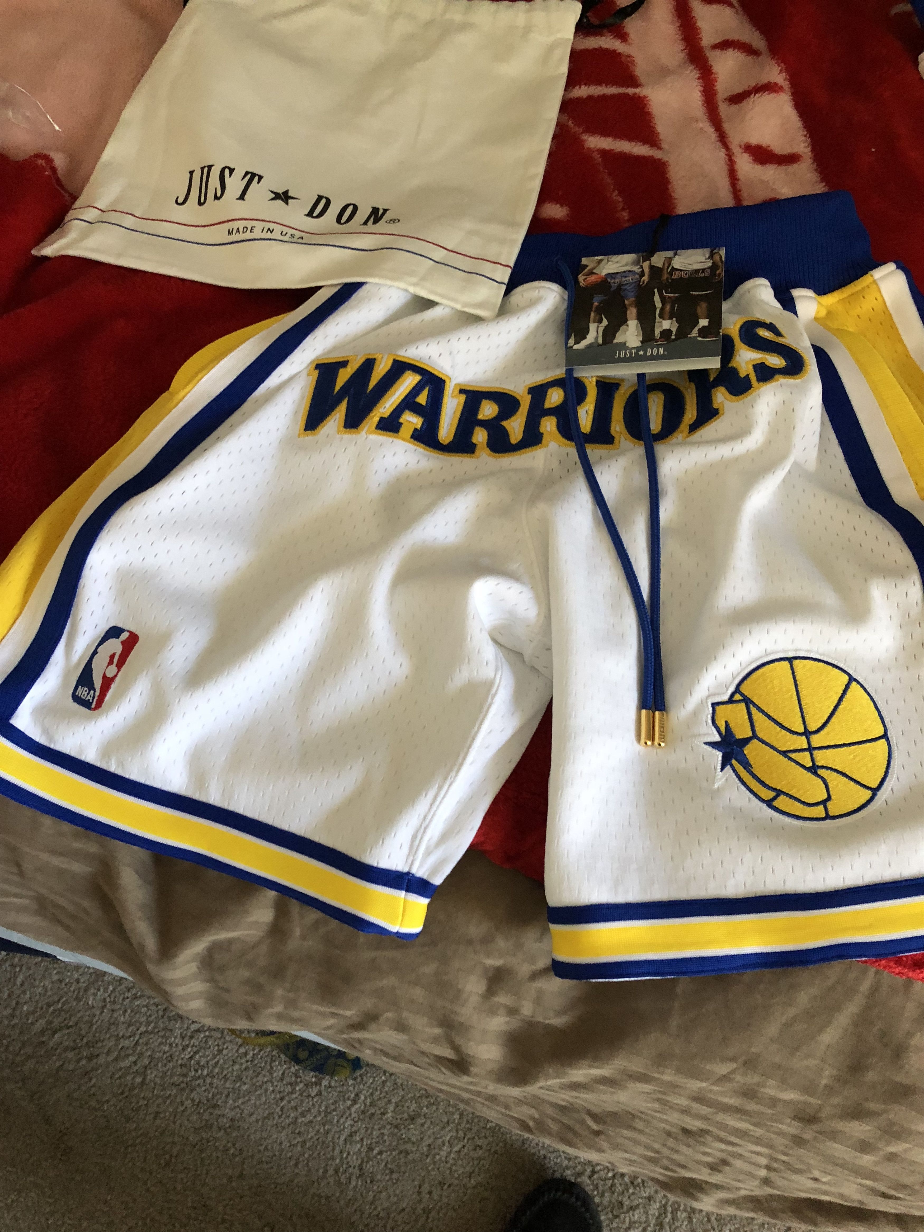 Just Don x Mitchell & Ness Warriors 90's Shorts