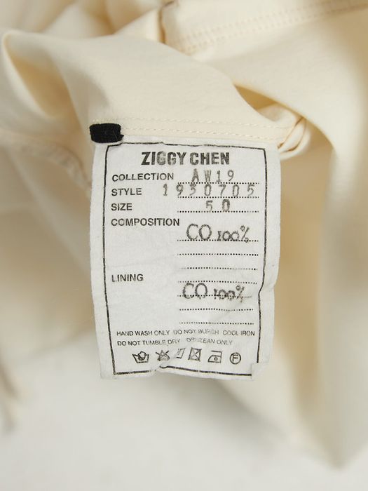 Ziggy Chen AW19 Cream Distressed Cotton Shirt | Grailed