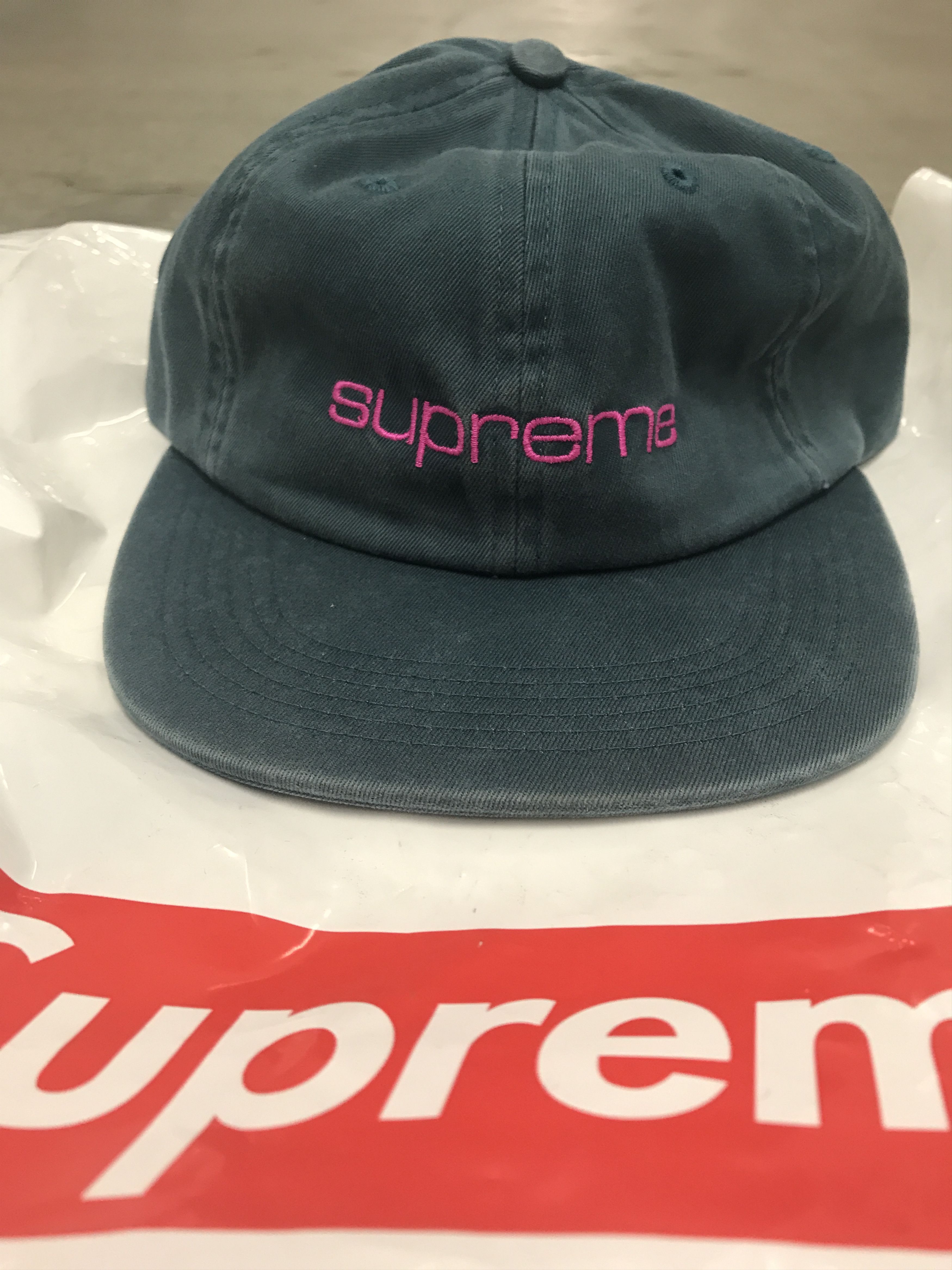 Supreme Supreme Compact Logo 6 Panel Hat - Slate - FW17 | Grailed