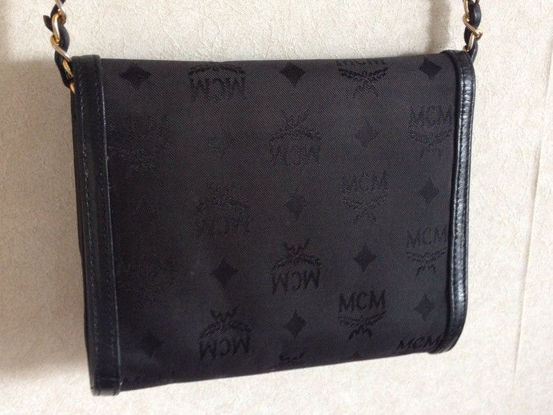 MCM MCM Vintage black nylon monogram rare clutch shoulder bag with