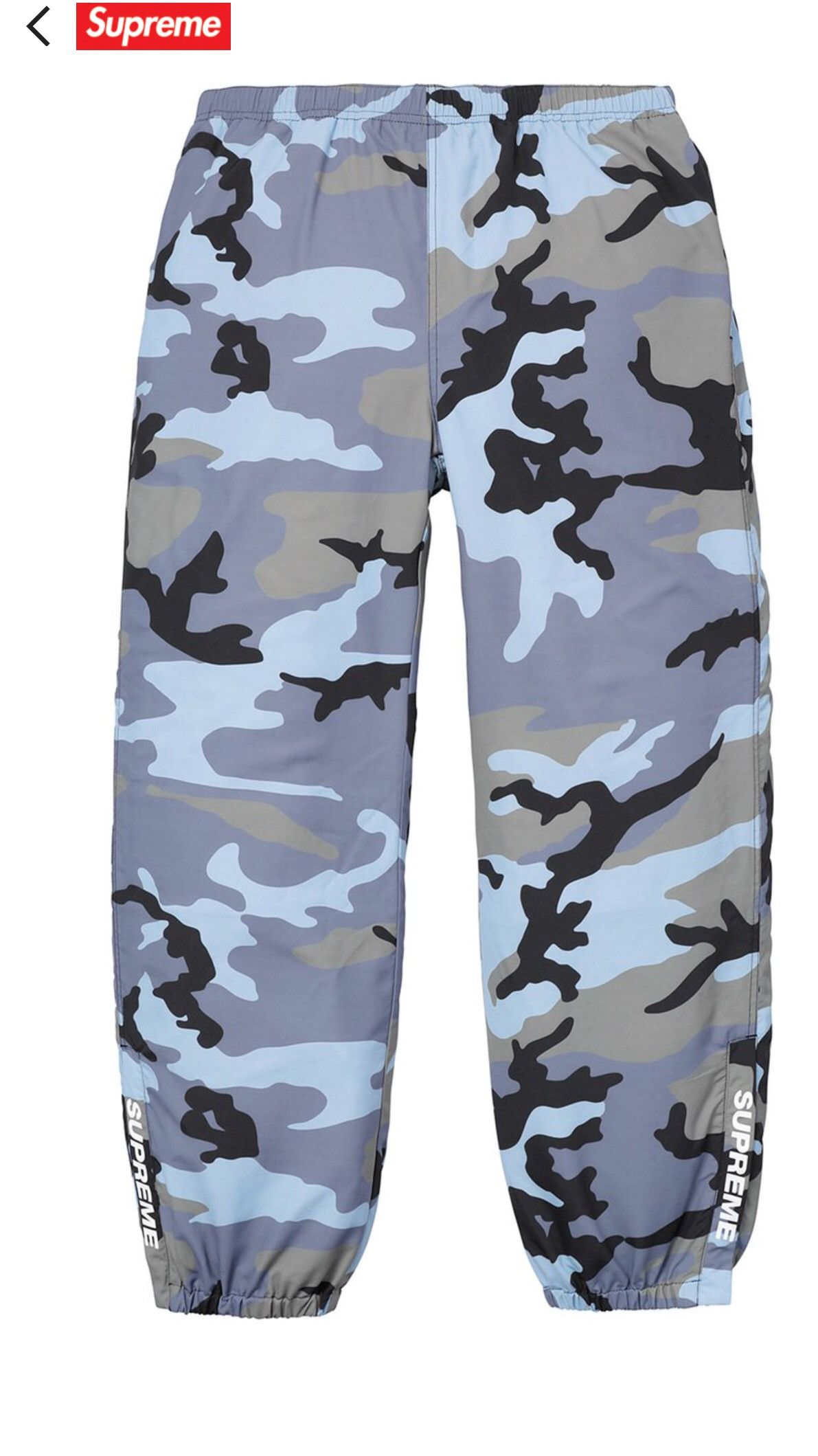 Supreme Supreme Blue Camo Warm Up Pant | Grailed