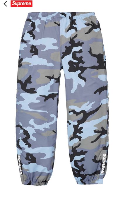 Supreme Supreme Blue Camo Warm Up Pant | Grailed