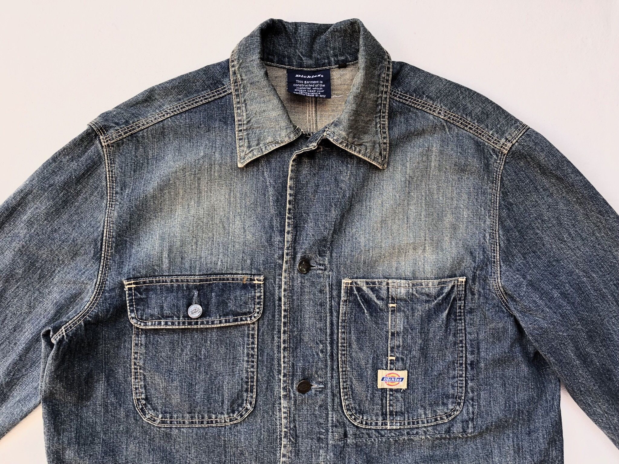 Dickies × Vintage DICKIES DENIM WORK WEAR JACKET Size US XL / EU 56 / 4 - 3 Thumbnail