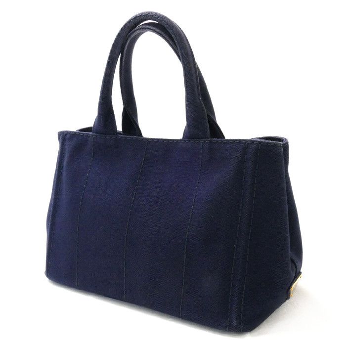 Prada Mini Canapa 2way Shoulder Bag Canvas Navy