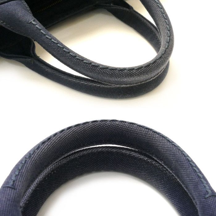 Prada Mini Canapa 2way Shoulder Bag Canvas Navy