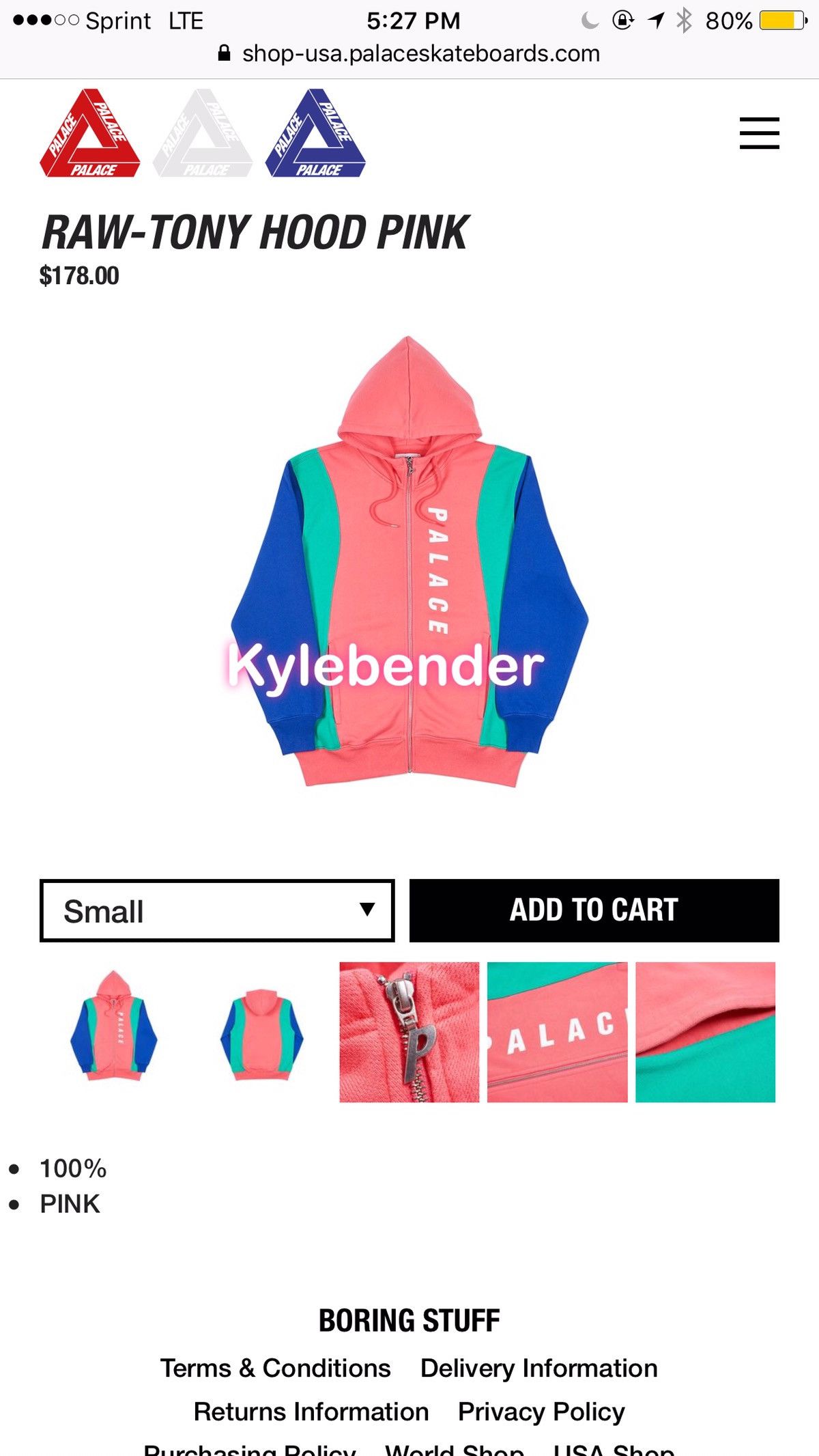 [パレス] Palace Skateboards Raw-Tony Hood Pink SS 19 2019 Palace Raw Tony Hood Large Pink | Grailed