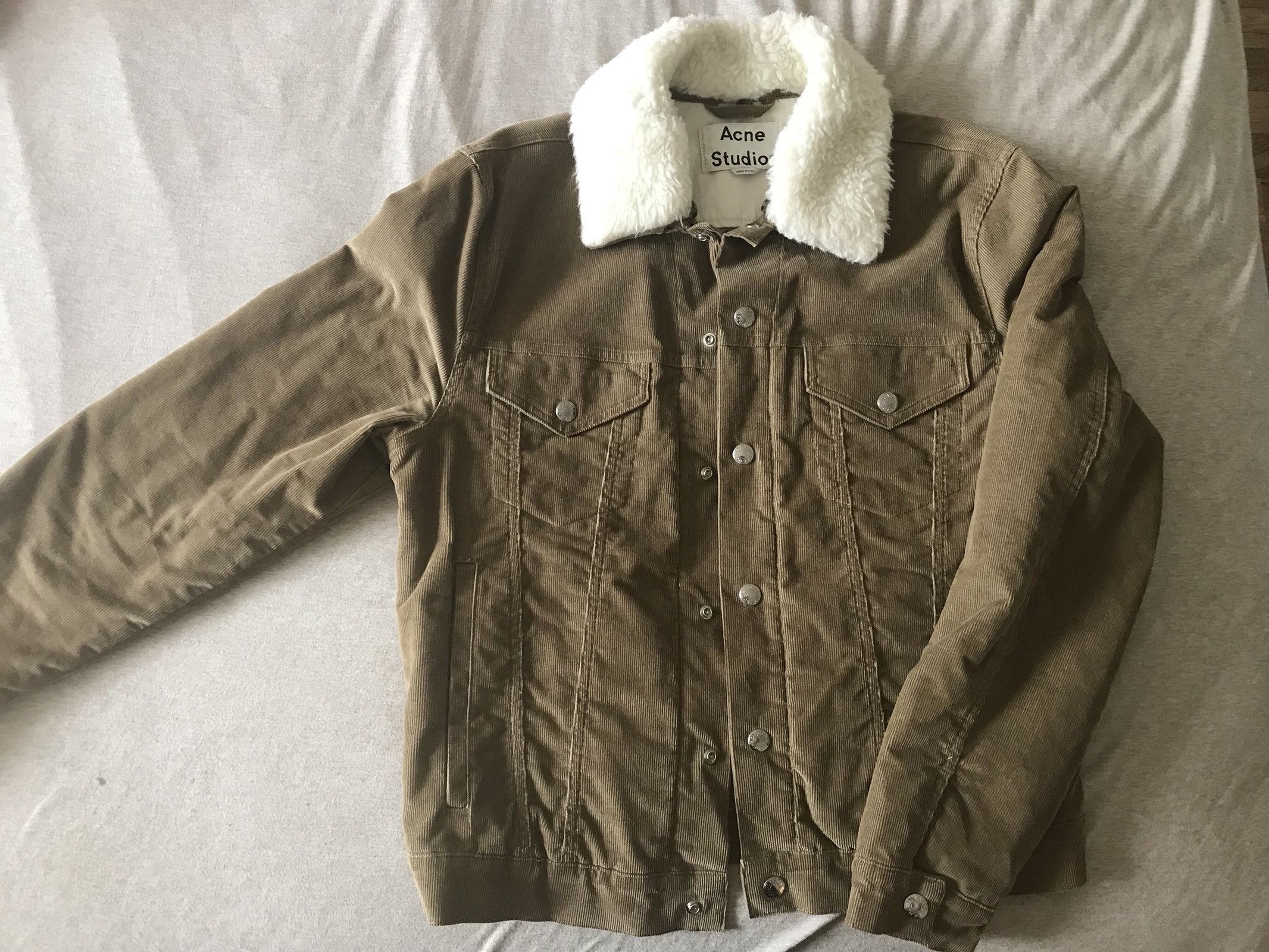 Beat Faux Shearling-Trimmed Padded Stretch-Corduroy Jacket - Tan
