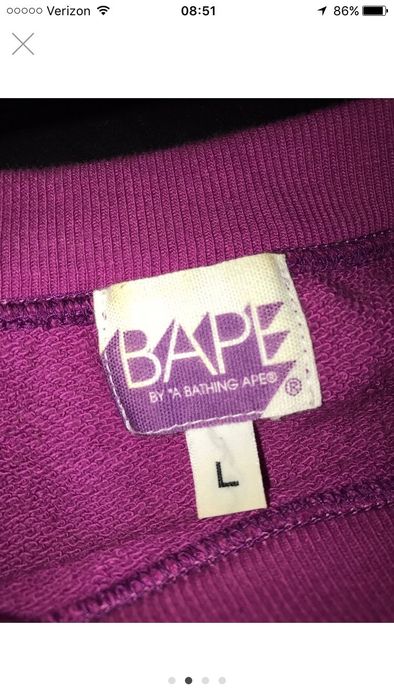 Bape Purple Camo College Crew | Grailed