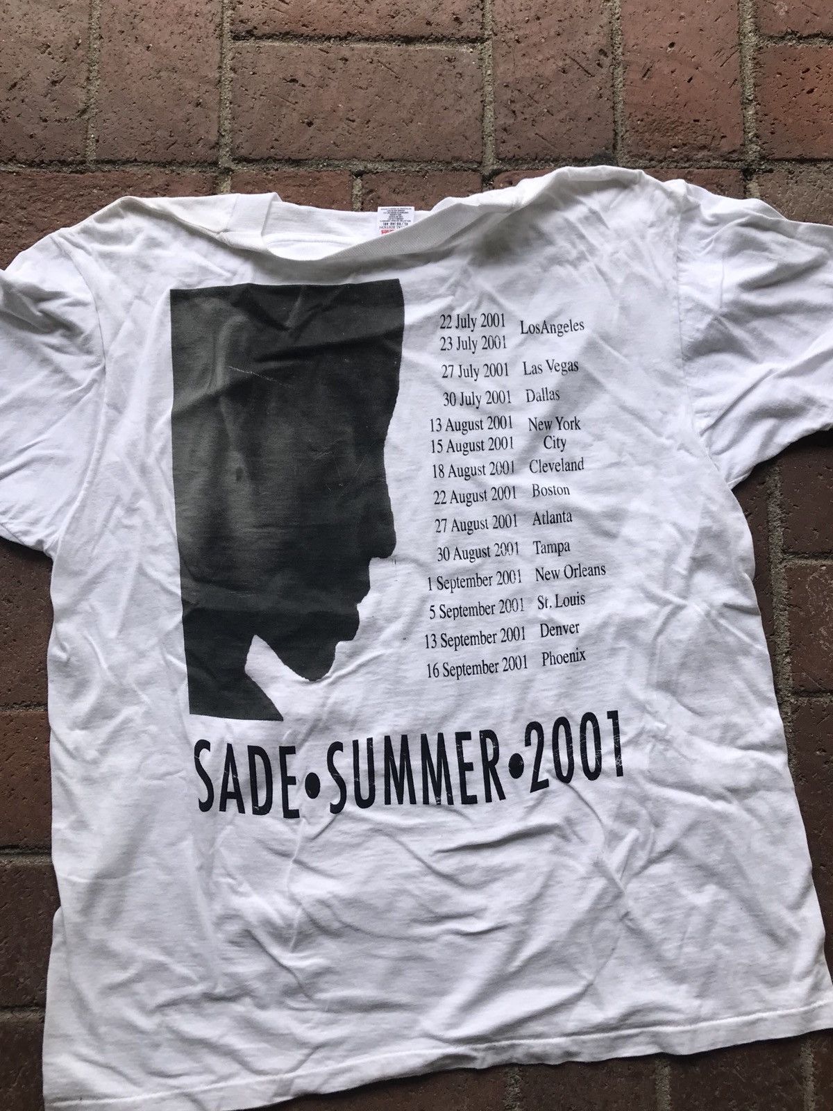 T-shirt Vintage Tournée Sade Lovers Rock 2001 - Taille XL, Coton Noir, Très Bon état