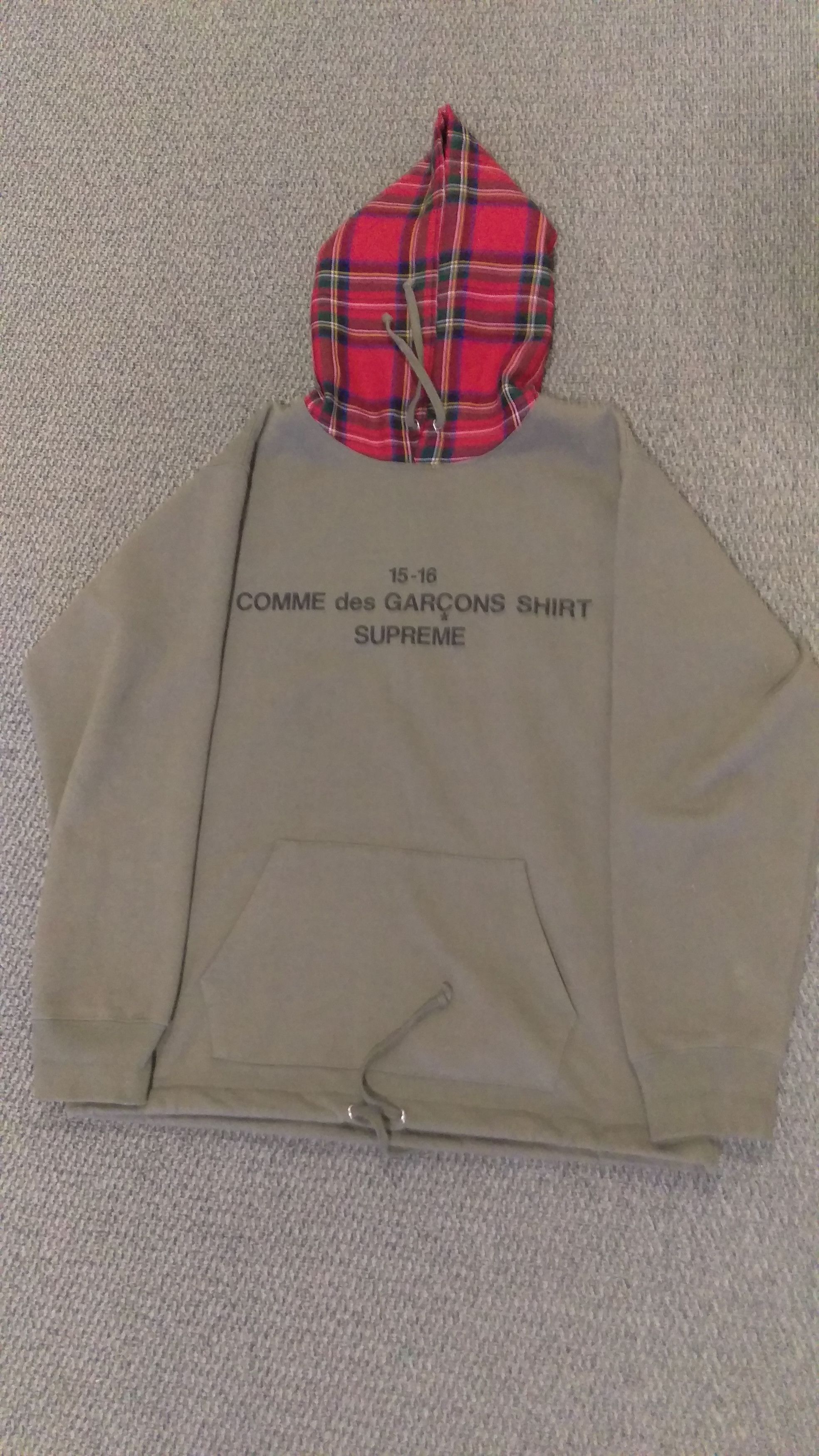 Supreme cdg plaid hoodie hotsell