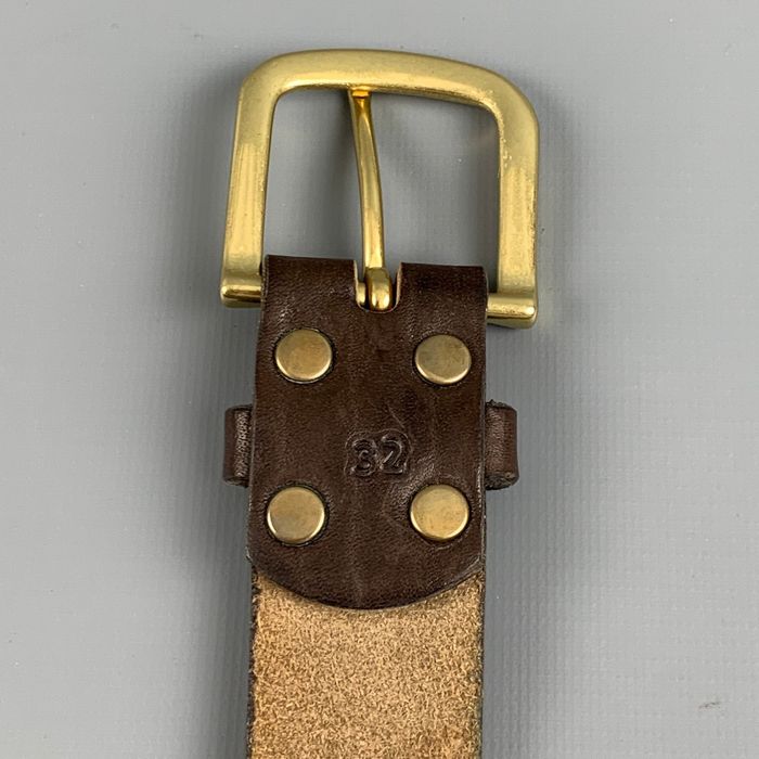 brown leather golf belt