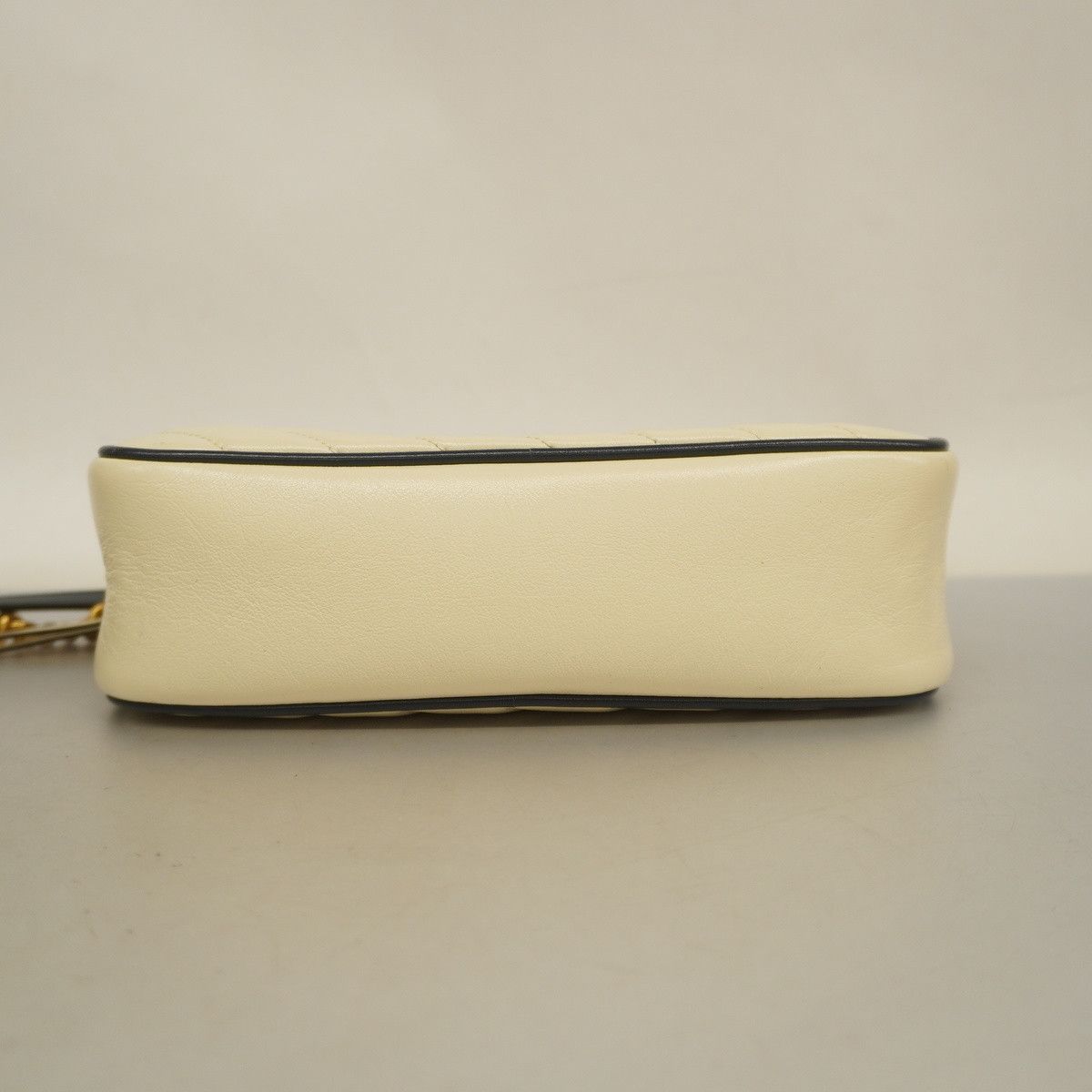 Gucci Shoulder Bag GG Marmont Leather Ivory Navy
