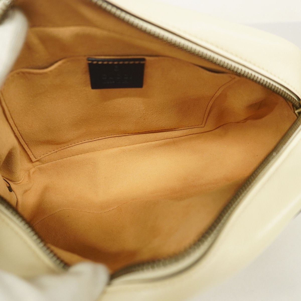 Gucci Shoulder Bag GG Marmont Leather Ivory Navy