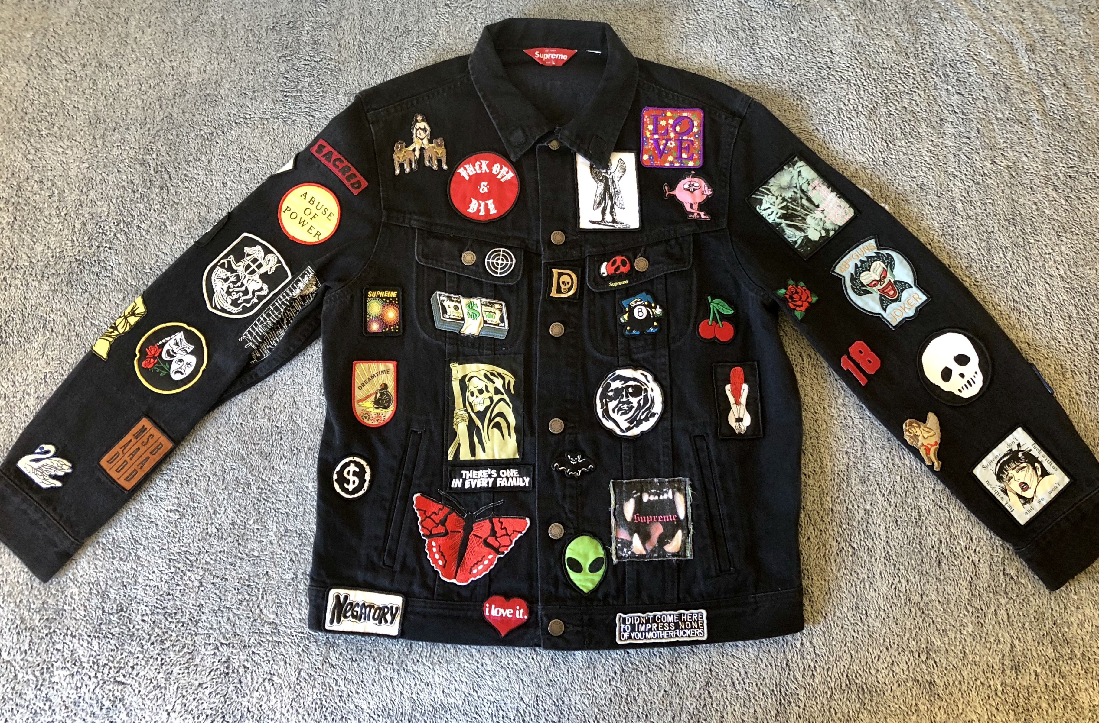 Supreme 18SS Patches Denim Trucker Jacket size S used