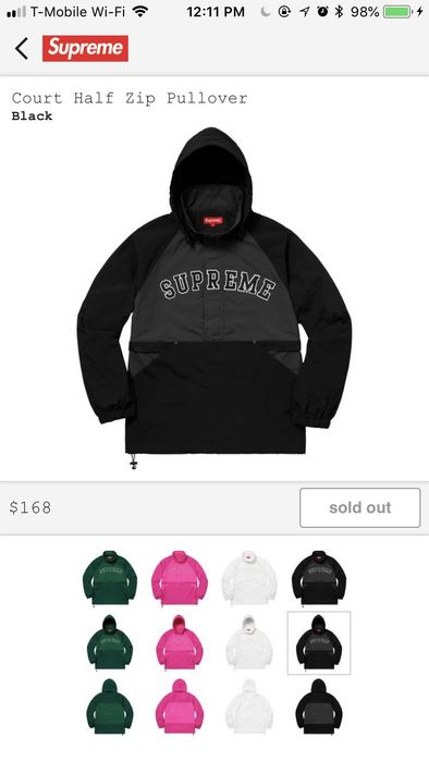 Supreme Court Half Zip Pullover | Grailed