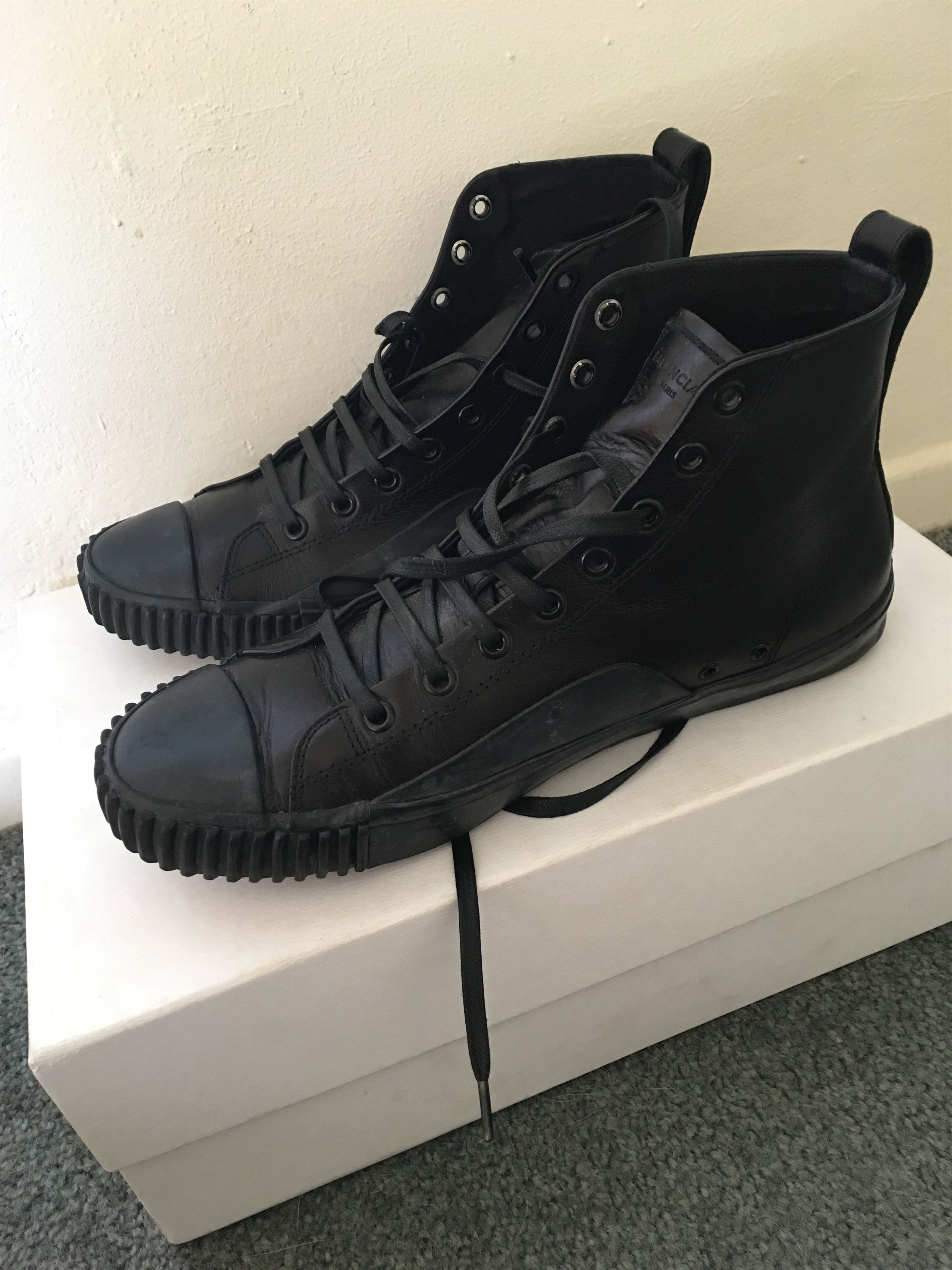 Balenciaga Pelle. S Gommo Black Hightop Sneaker | Grailed