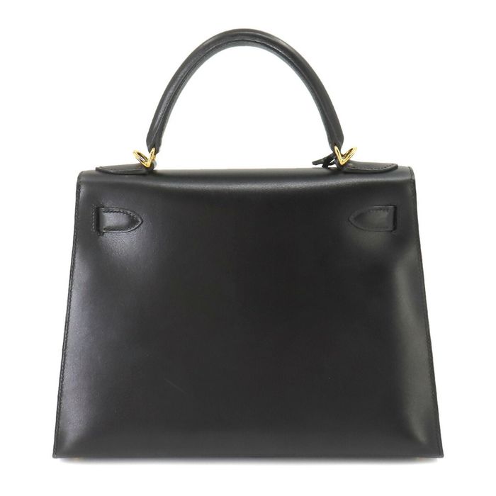 Hermes HERMES Kelly 28 2way hand shoulder bag box calf leather black G ...