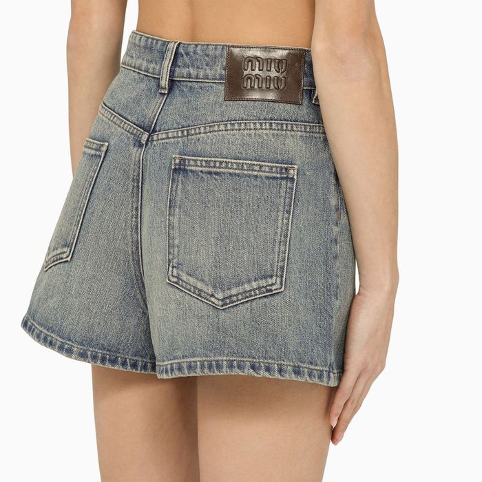 Miu Miu Denim Shorts In Blue