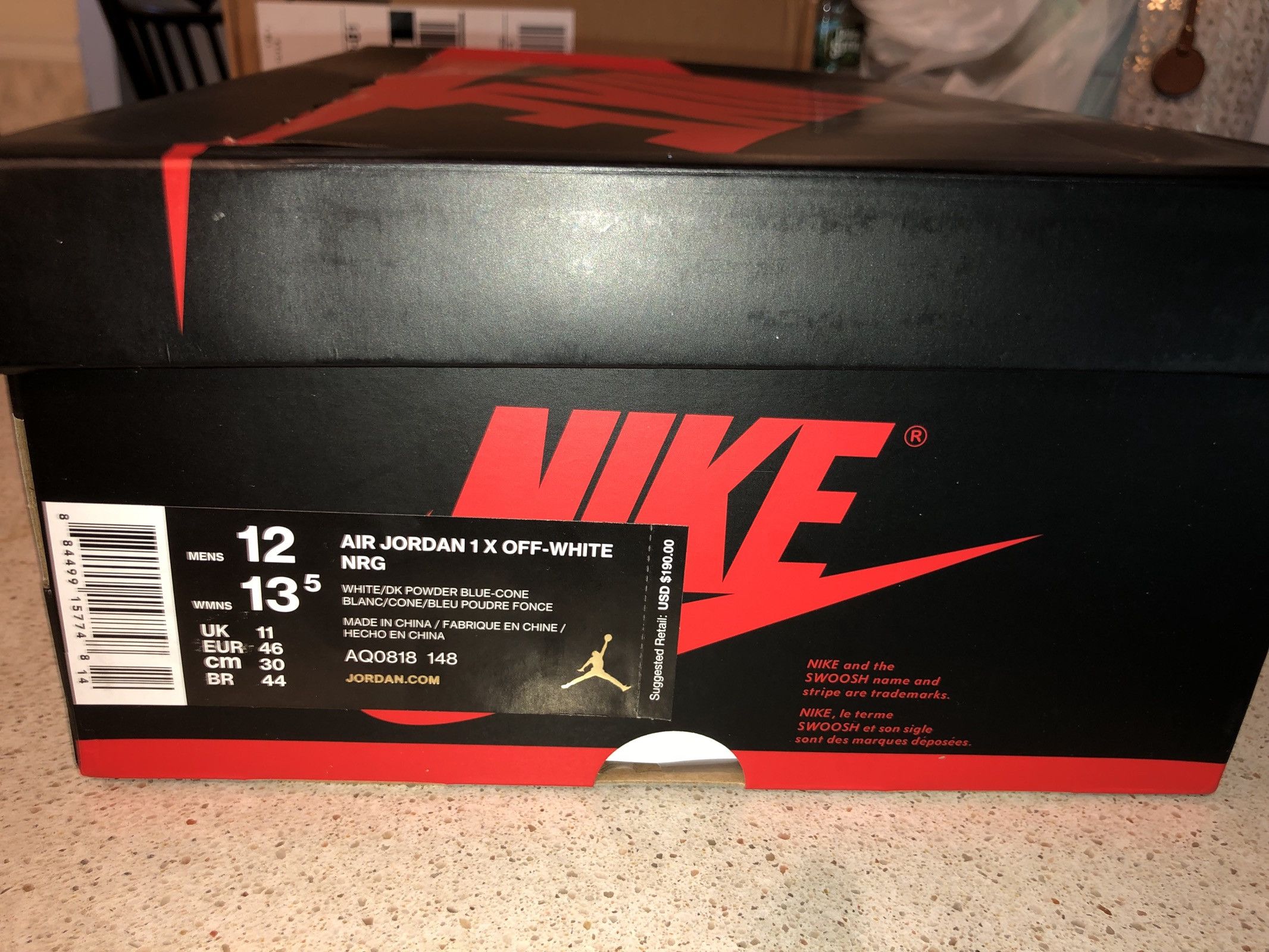 Nike Off White OFF WHITE X NIKE THE TEN JORDAN 1 UNC SIZE 12 ORDER CONFIRMED WITH RECEIPT Grailed