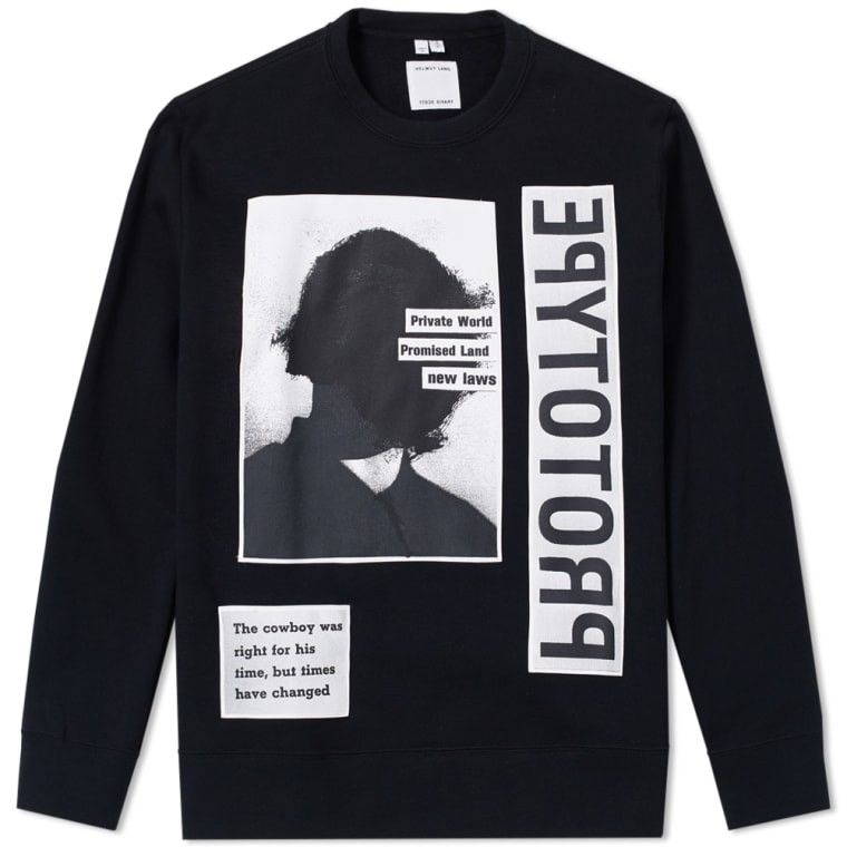 HELMUT LANG X TRAVIS SCOTT PROTOTYPE PRINT CREWNECK BLACK
