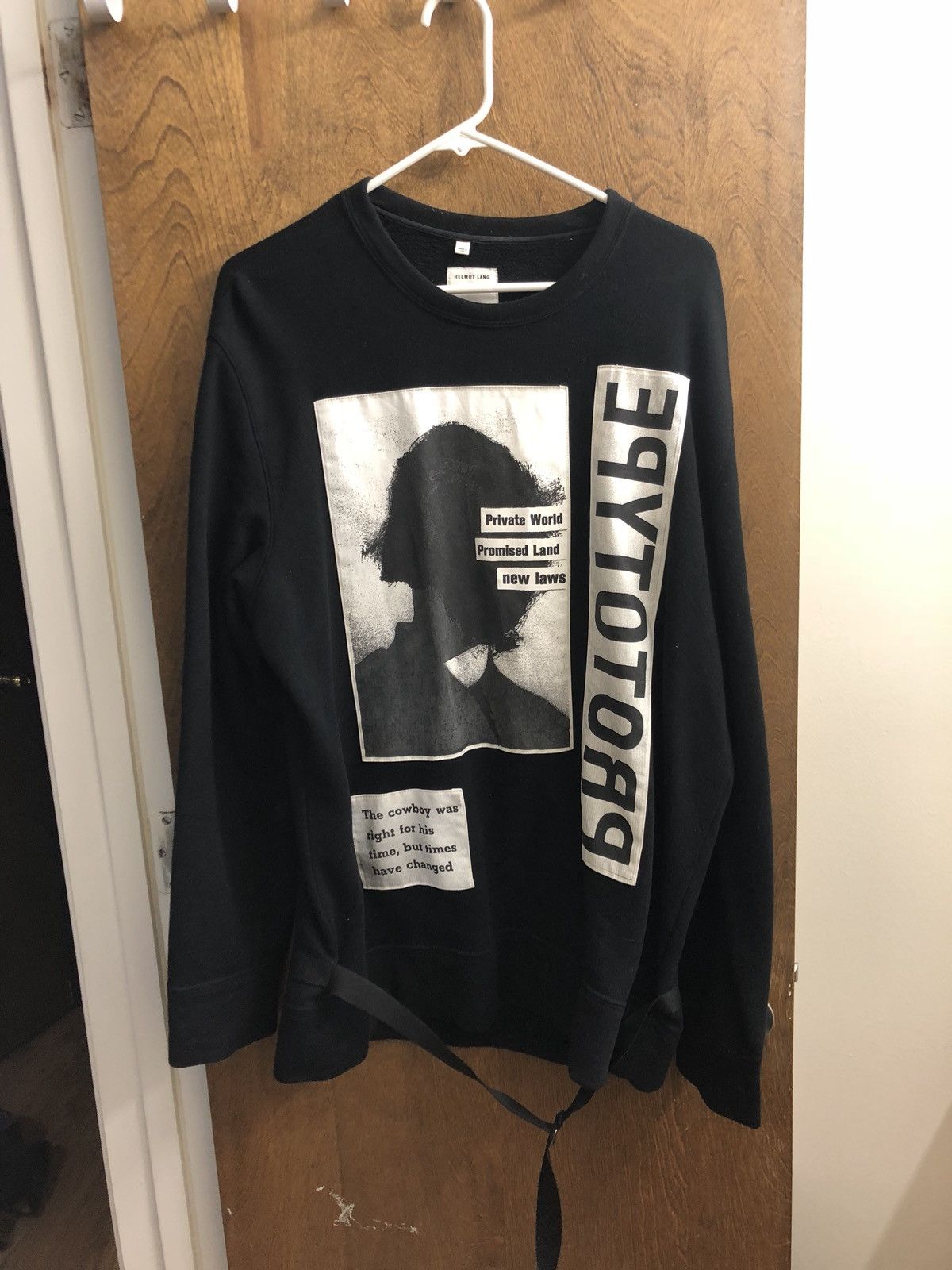 HELMUT LANG X TRAVIS SCOTT PROTOTYPE PRINT CREWNECK BLACK