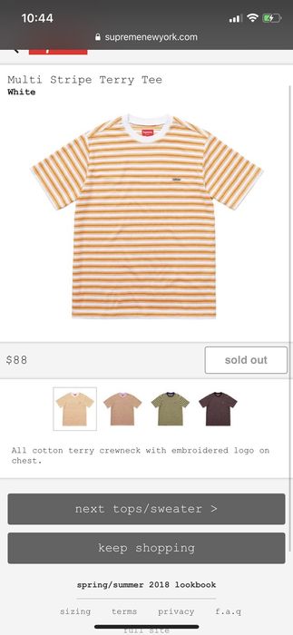 Supreme multi cheap stripe terry tee