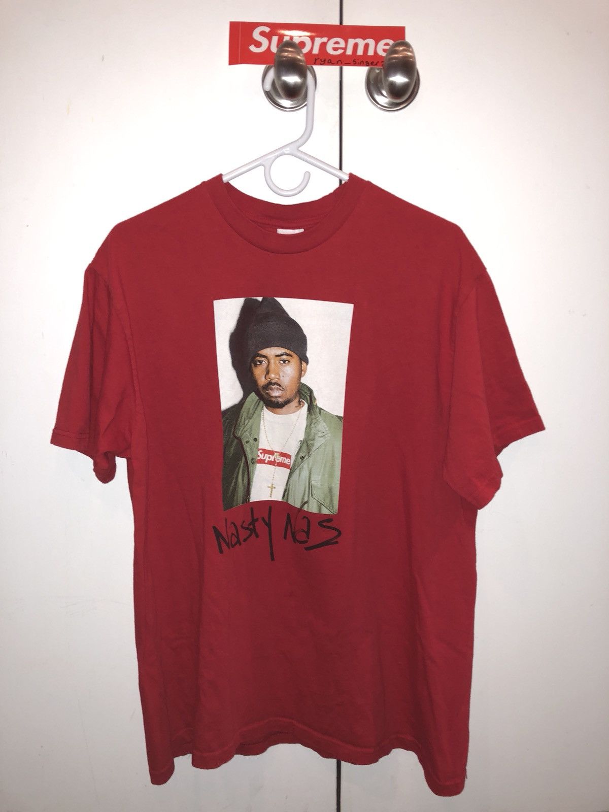 Supreme Nas Tee in selling Red