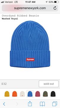 Supreme Overdyed Beanie (SS21)- Blue – Streetwear Official