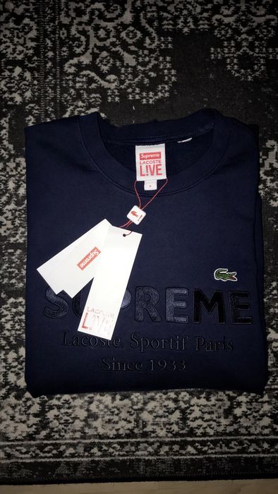 Supreme Supreme/Lacoste Crewneck Navy M | Grailed