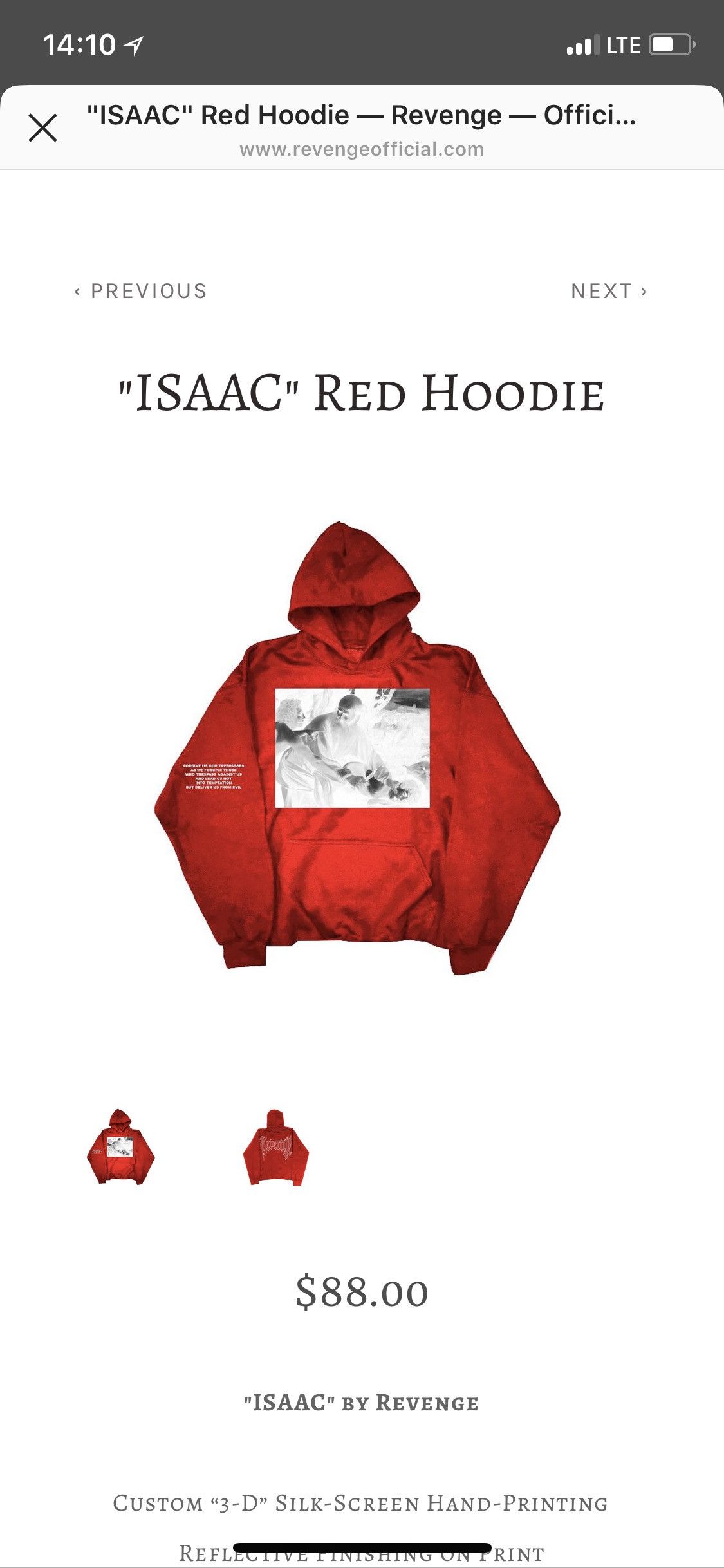 Isaac revenge hoodie best sale