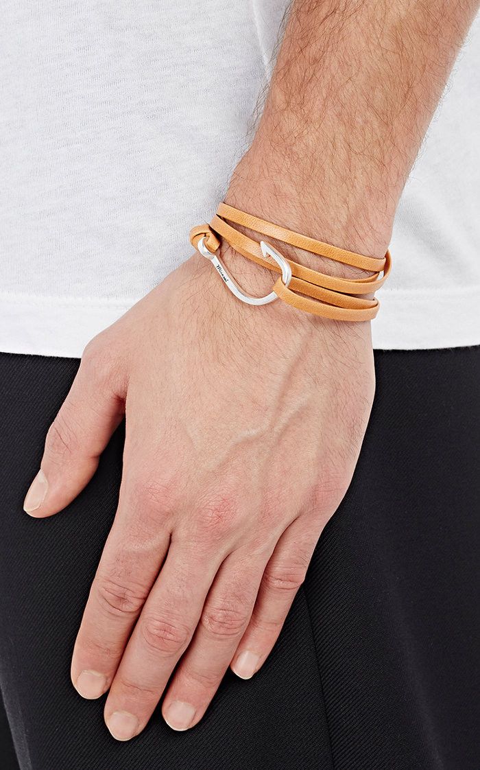 Miansai Miansai Leather Silver Hook Wrap Bracelet Size ONE SIZE - 1 Thumbnail