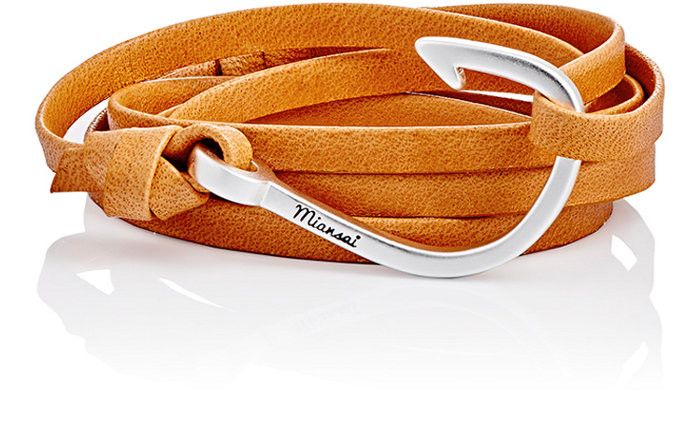 Miansai Miansai Leather Silver Hook Wrap Bracelet Size ONE SIZE - 2 Thumbnail