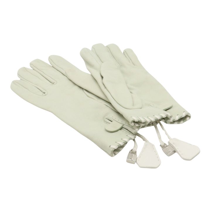 Hermes Gloves Mittens H Logo Cashmere Beige ME main image 1