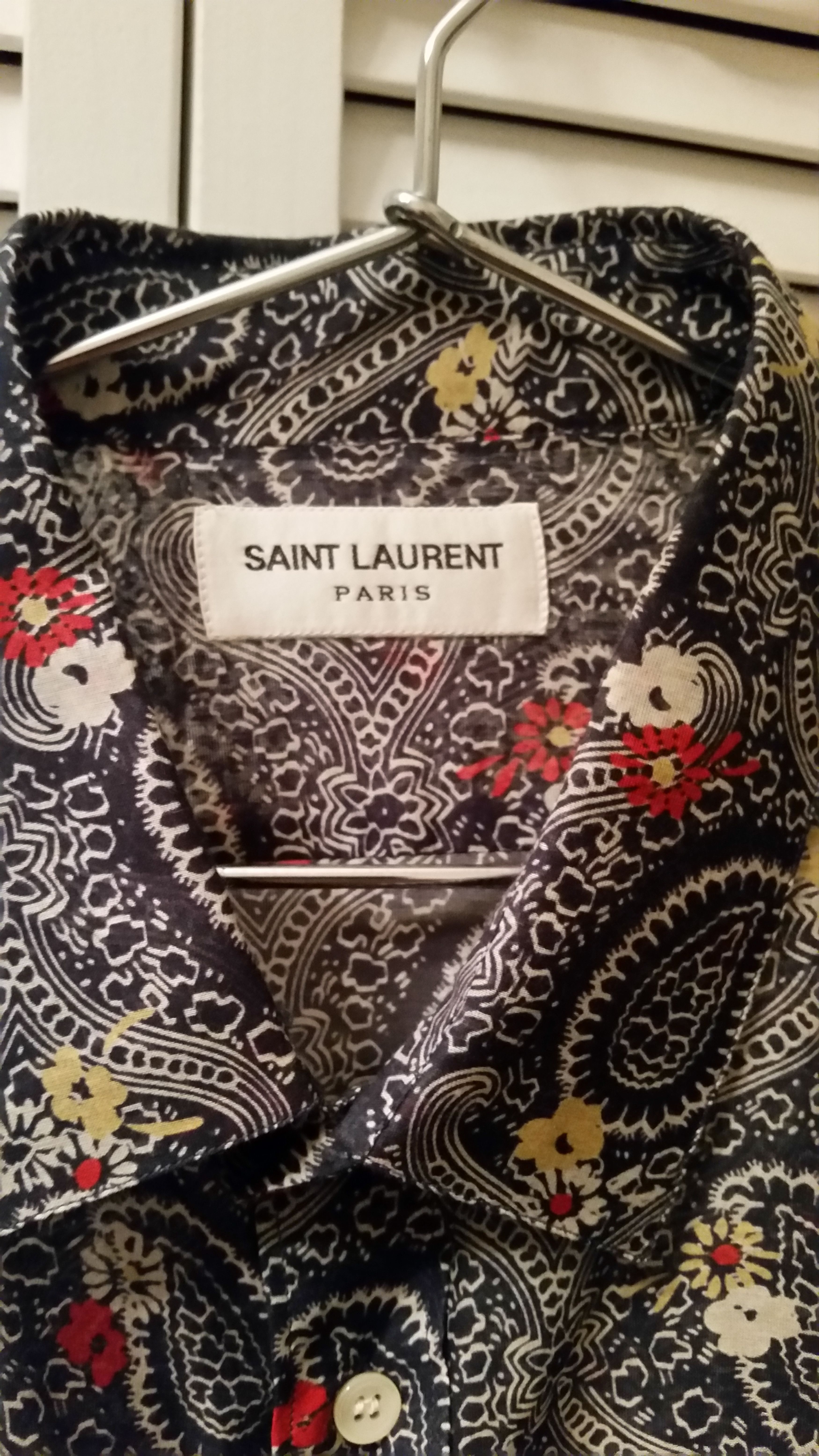 Saint Laurent Paris SS15 Paisley Print Silk Shirt Size US XL / EU 56 / 4 - 2 Thumbnail
