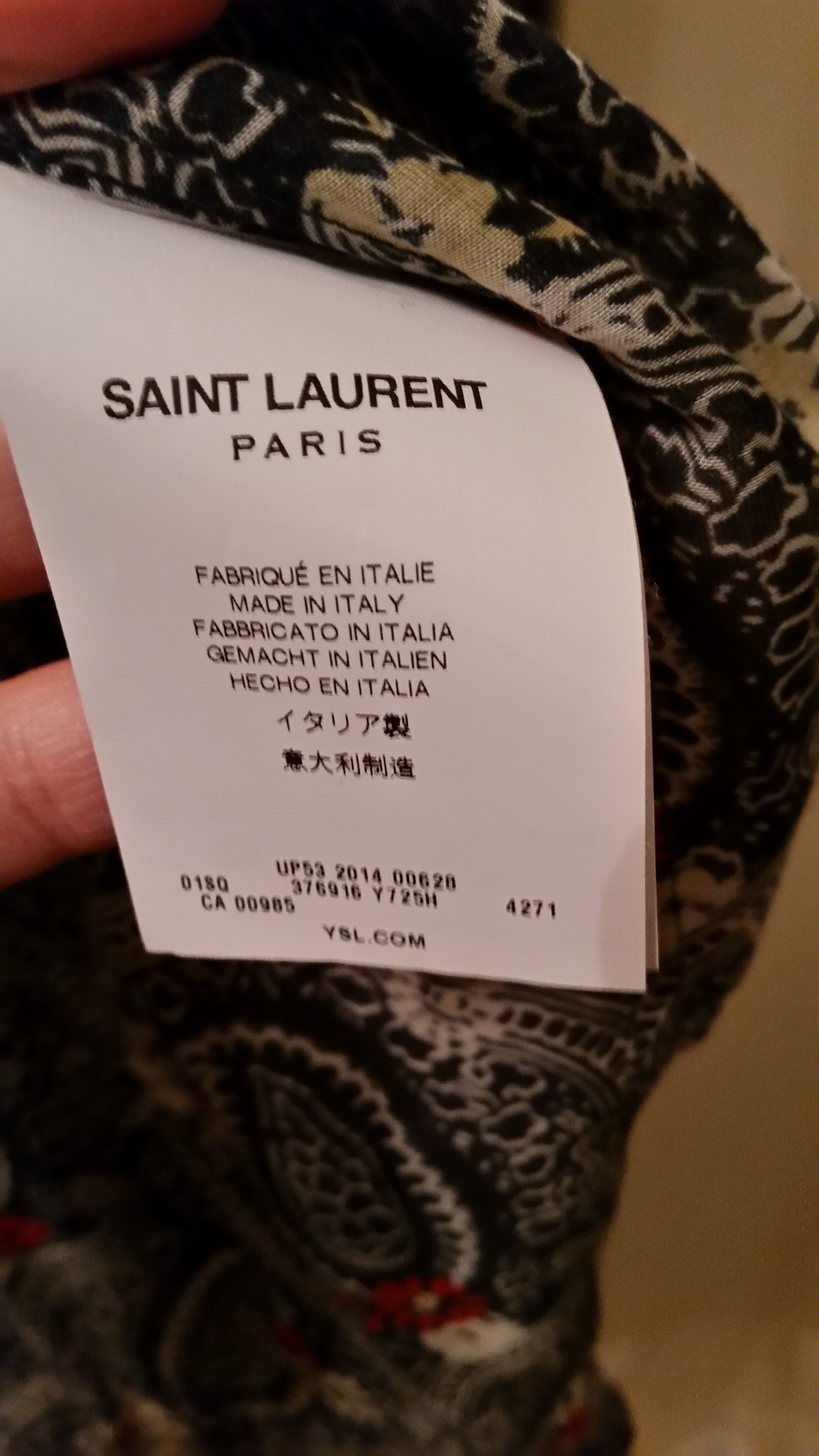 Saint Laurent Paris SS15 Paisley Print Silk Shirt Size US XL / EU 56 / 4 - 4 Thumbnail