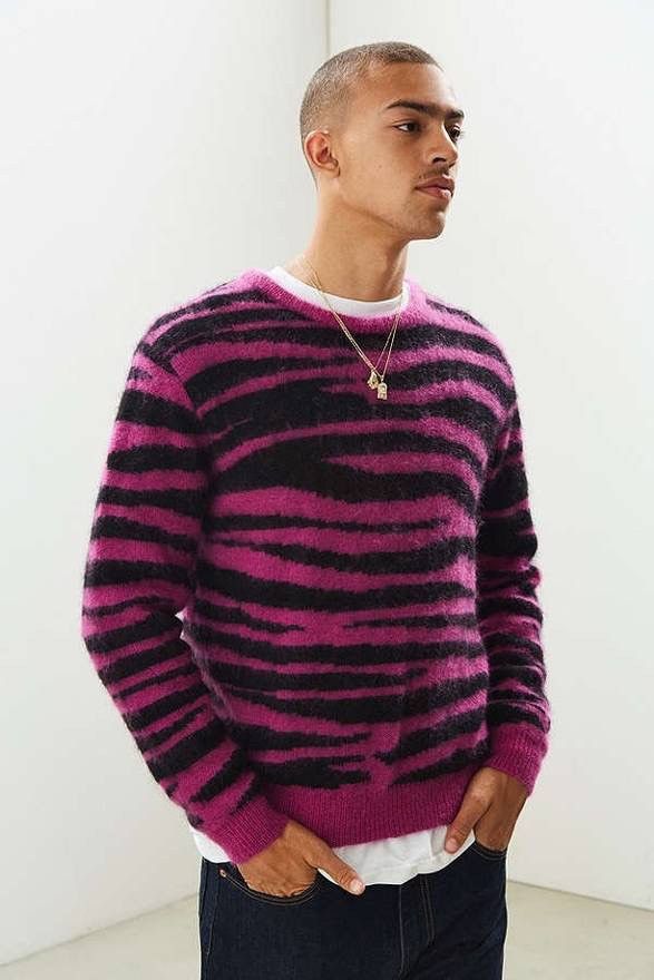 Stussy Stussy Zebra Pink/black Mohair Sweater / Brand New! Size S 