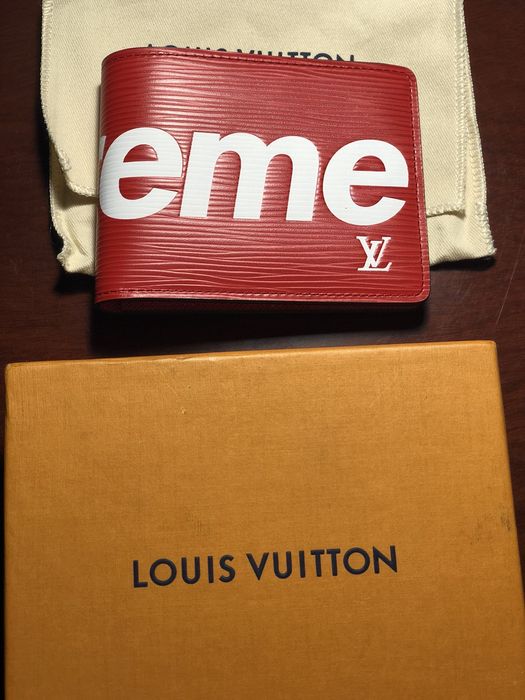 Louis Vuitton x Supreme Slender Wallet Epi Red