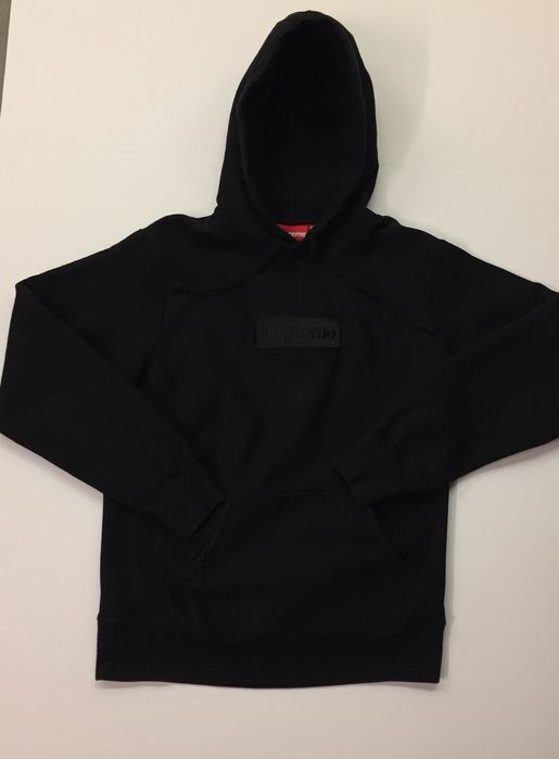 Supreme tonal black on sale box logo hoodie