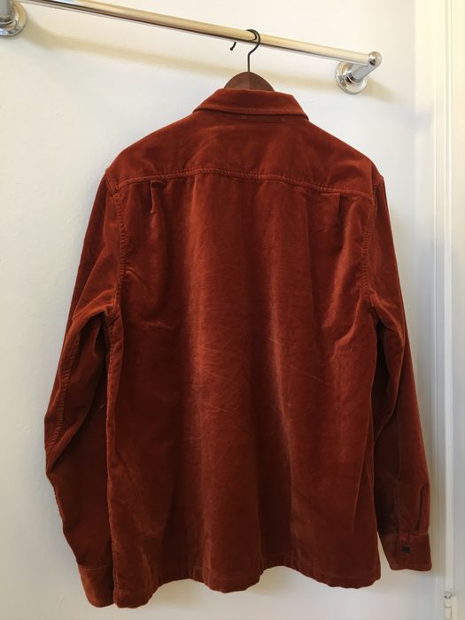 Supreme Supreme velvet zip up shirt rust | Grailed