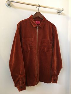 Supreme Velvet Zip Up Shirt | Grailed