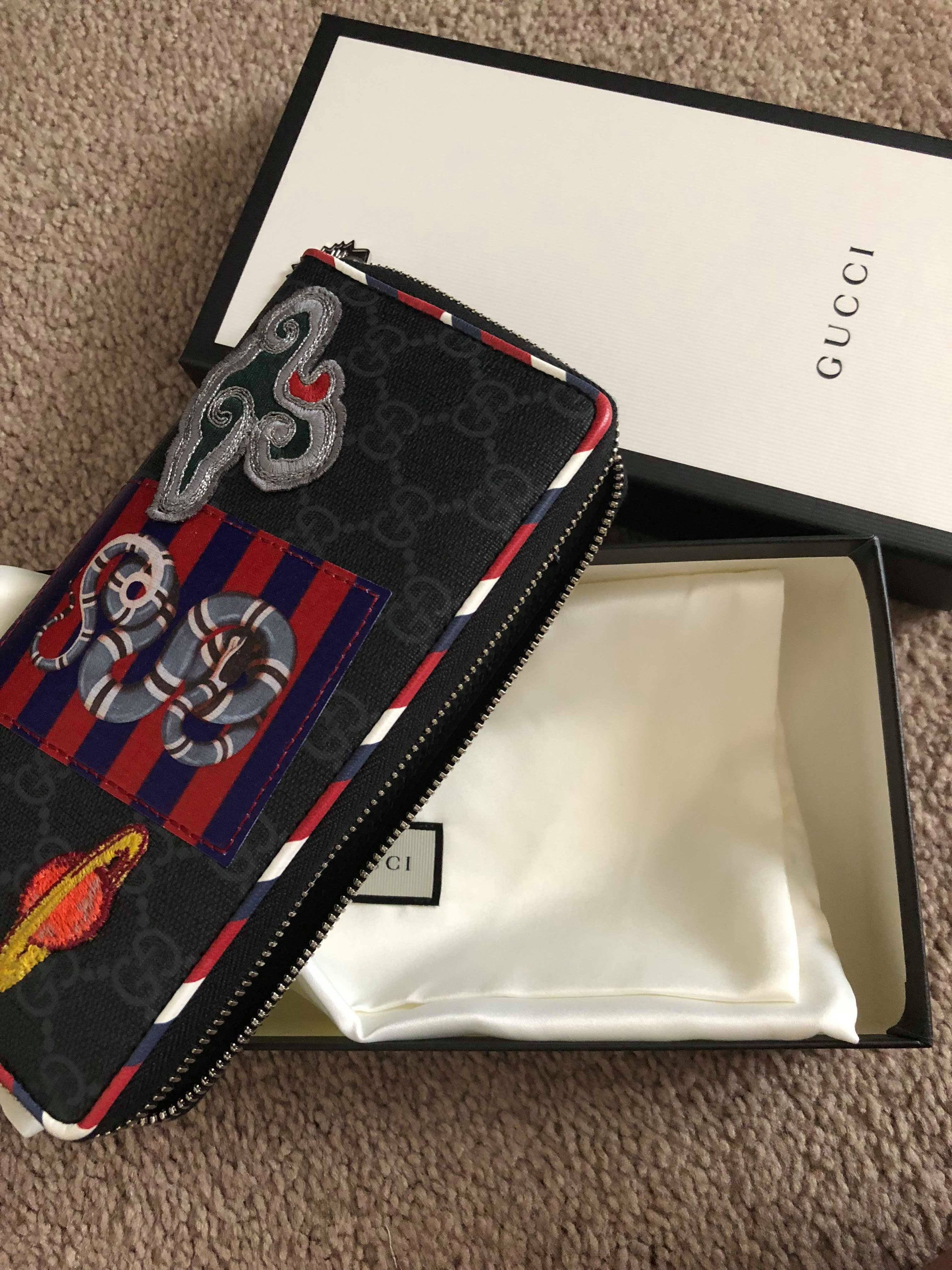 Gucci Gucci Night Courrier GG Supreme zip around wallet Gucci snake wallet Grailed