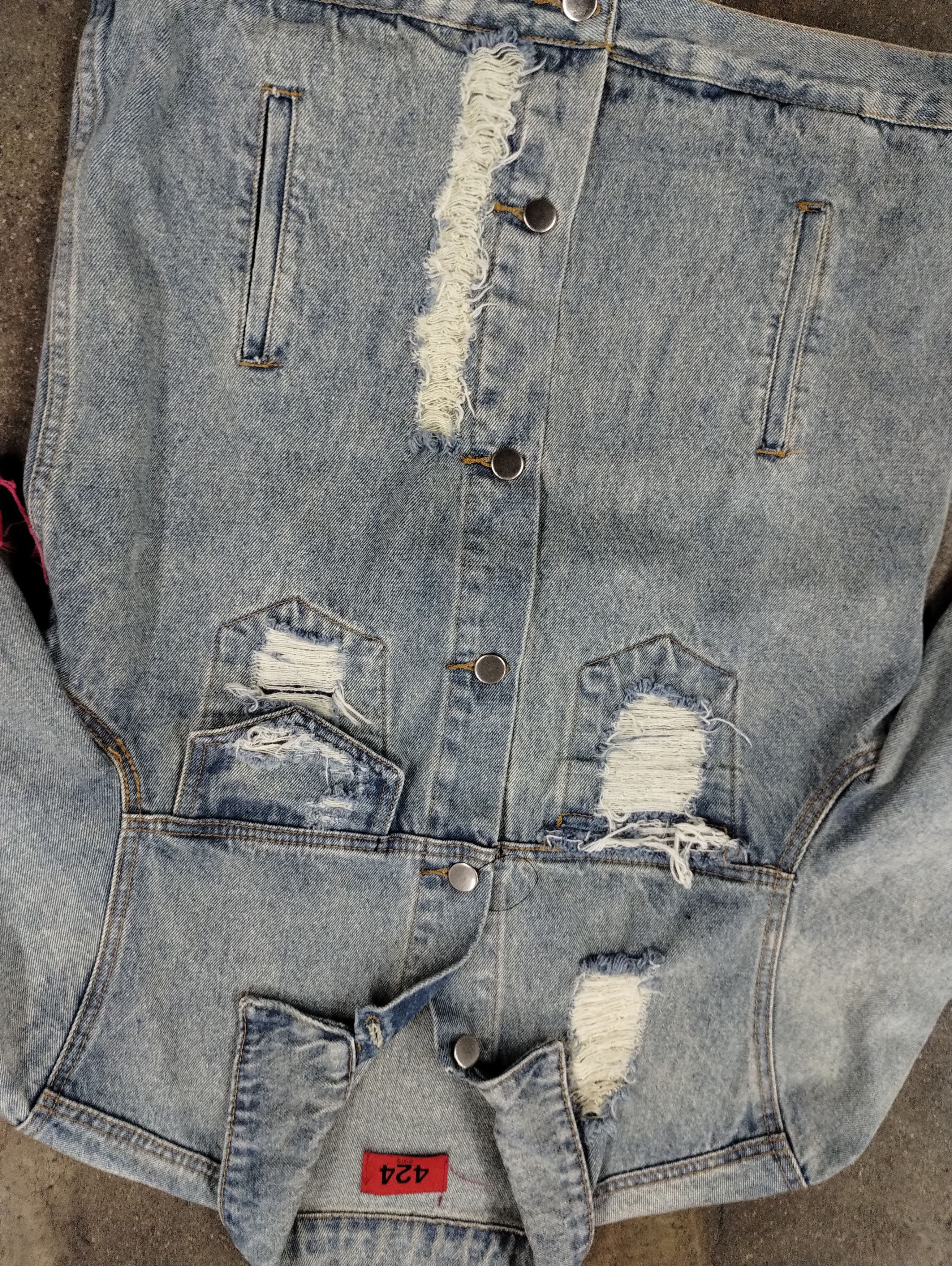 424 424 On Fairfax 2015 Original Red Armband Denim Jacket Size US L / EU 52-54 / 3 - 2 Thumbnail