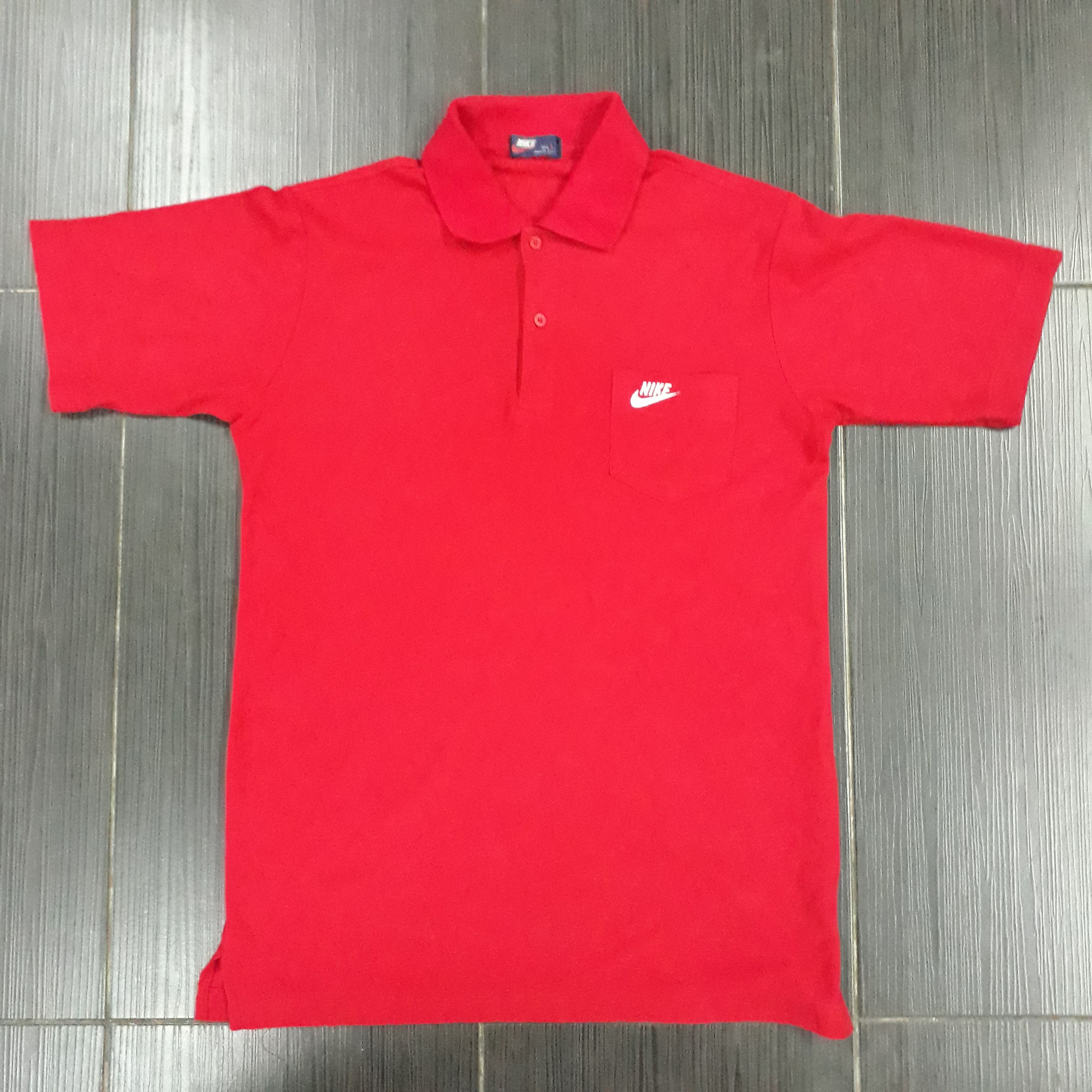 Nike 80s Vintage Nike Polo Shirt Red Blue Tag Large Made In Japan