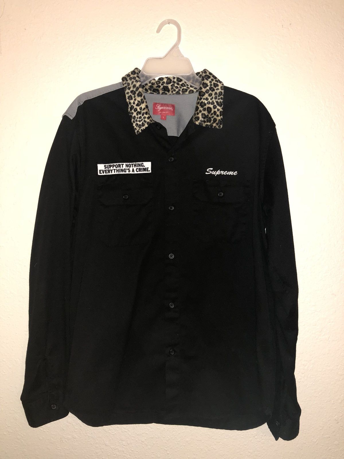 Supreme Supreme Support Nothing Everything Is A Crime Work-shirt