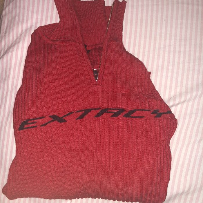 Misbhv Extacy Red Knit Half Zip | Grailed